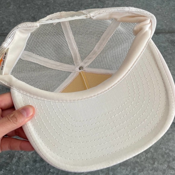 Vintage Latham Advertising Script Embroidered Snapback Hat White Blue Retro Dad - Picture 7 of 10